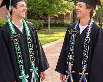 Guirnalda de graduación 2026 con nombre, guirnalda de cinta personalizada, guirnalda de graduación de la clase de 2026, guirnalda de graduación de la clase de 2026, regalo de graduación