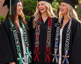 Guirnalda de graduación 2026 con nombre, guirnalda de cinta personalizada, guirnalda de graduación de la clase de 2026, guirnalda de graduación de la clase de 2026, regalo de graduación