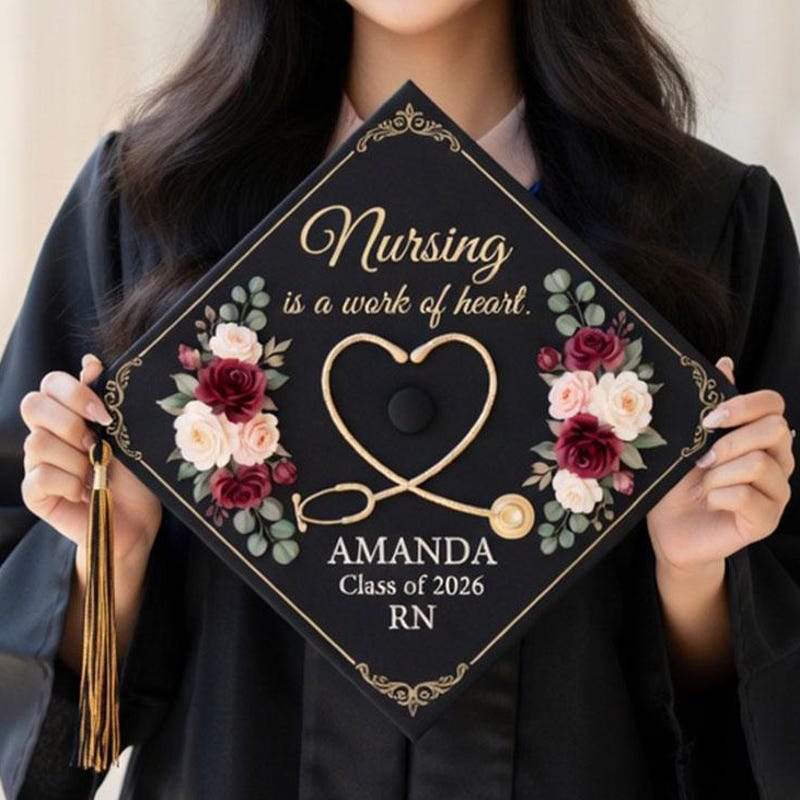 Decorated Rn Graduation Cap Etsy decorated-rn-graduation-cap-etsy