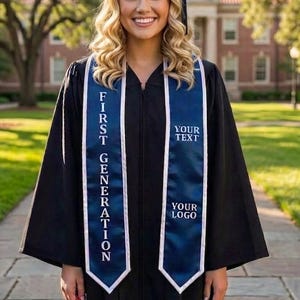 Custom Graduation Stole, Personalized Graduation Sash Print, First Generation Graduation Stole, College Graduation Stole, Class Of 2026