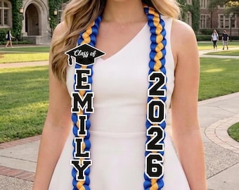 Guirnalda de graduación 2026 con nombre, guirnalda de cinta personalizada, guirnalda de graduación de la clase de 2026, guirnalda de graduación de la clase de 2026, regalo de graduación