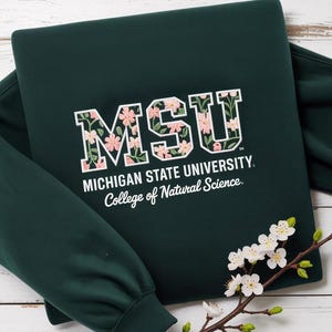 Felpa personalizzata con ricamo del college, felpa con cappuccio e lettere ricamate a fiori, felpa girocollo per college, università e scuola superiore, regali per il ritorno a scuola