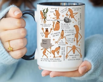 Marcus The Worm Mug, Funny Meme Coffee Cup, Weird Creature Mug, Sarcastic Gift for Friend, Office Humor, I don't Like This Rock Mug