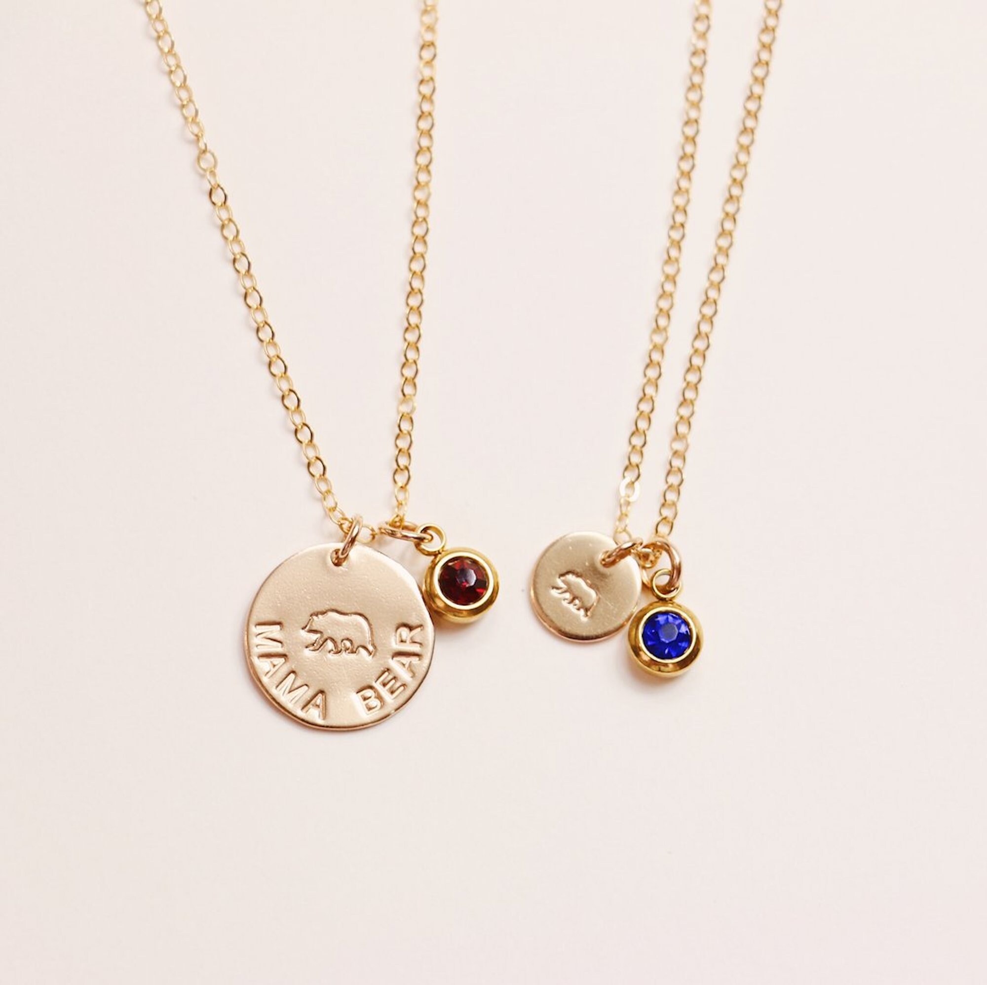 Mama bear necklace with birthstones deals