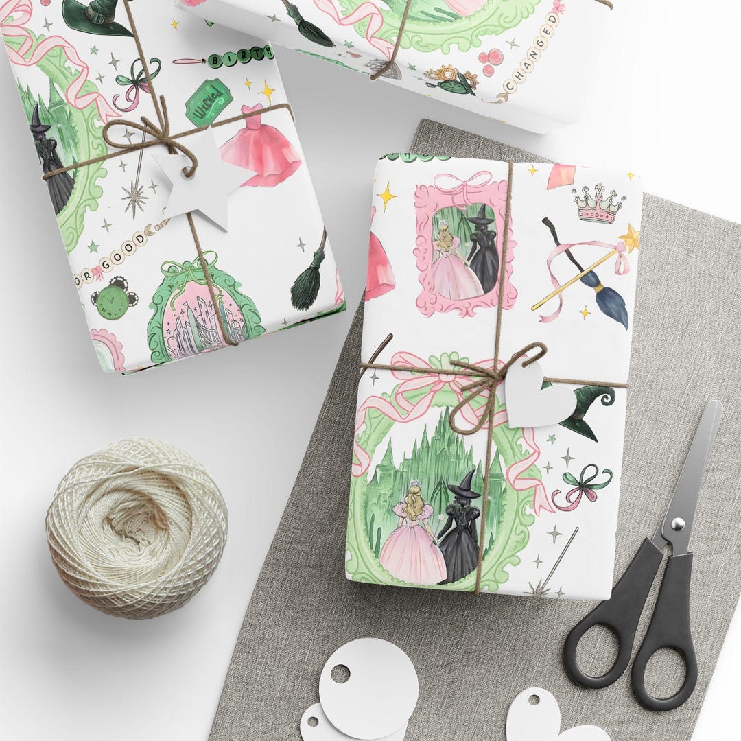Wicked Rapping Paper Wicked Musical Wrapping Paper, Wicked Christmas Wrapping Paper ...