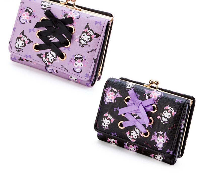 Kuromi anime design wallet/ pouch/Folding wallet/ Kawaii cute design/…