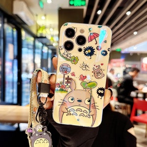 Japan anime cartoon design cute kawaii Totoro design iPhone case cover come you lanyard iPhone 7 up to iPhone 14 pro max