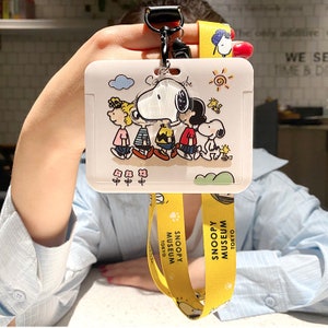 Snoopy 4 Licensed Fabric Extra Large Button Badge Reel Snoopy