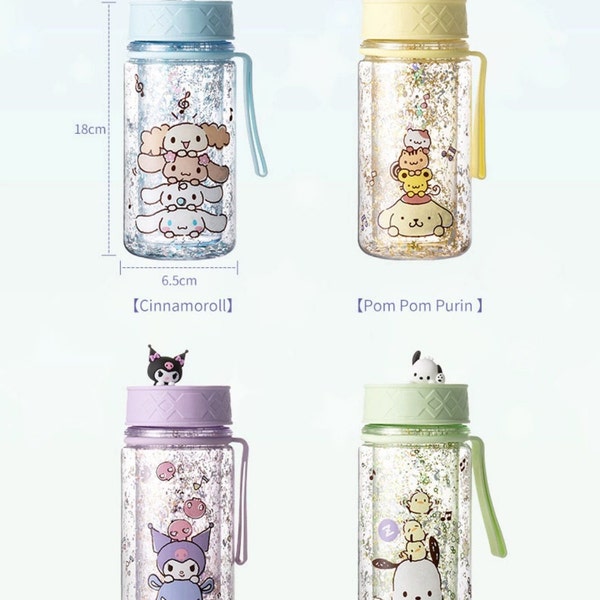 New Japan anime cartoon design Rope flashing plastic water cup 300mL& handy cup  cute kawaii design / gift
