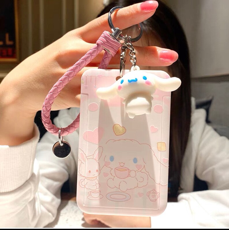 Cinnamoroll dog PU card bag cover Holder Cash Credit ID bags Purses key chain Cinnamoroll dog PU card bag cover Holder Cash Credit ID bags Purses key chain