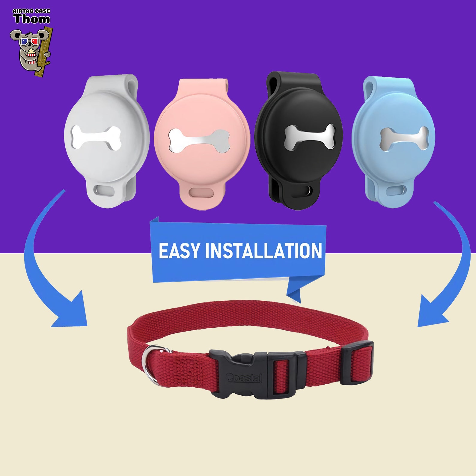 AirTag Dog Collar Air Tag Case for Pet Pet Tracker Tag Etsy