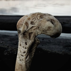 Oseberg Animal Head Bone Carving - Viking Inspired Art