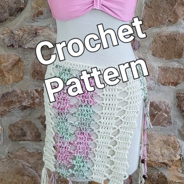 CROCHET PATTERN, My Bruges Beach Skirt, Join As You Go, modified bruges lace, written instructions, instant digital download, pdf photos