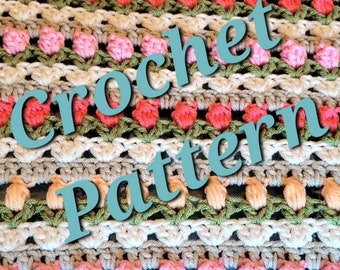 MOTIF AU CROCHET, chemin de lit boutique de fleurs, points de fleurs texturés, décoration florale, tutoriel PDF avec photos, téléchargement numérique instantané