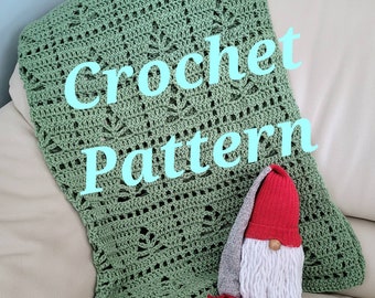 CROCHET PATTERN, Evergreen Blanket, Call the Midwife, Pine Trees baby, Christmas lapghan, Pdf tutorial with photos, instant digital download