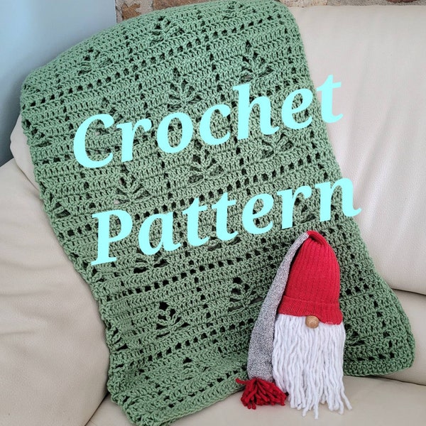 CROCHET PATTERN, Evergreen Blanket, Call the Midwife, Pine Trees baby, Christmas lapghan, Pdf tutorial with photos, instant digital download