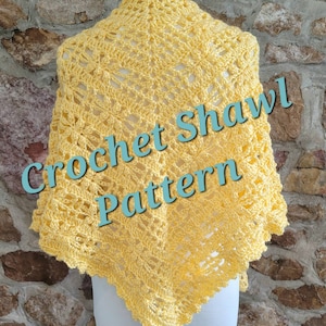CROCHET PATTERN, Bees or Butterflies Shawl,  Top Down Crochet Wrap, written instructions, instant digital download, pdf and photos