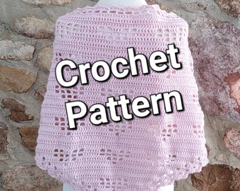 CROCHET PATTERN, Open Hearts Shawl, Valentine accessory, triangle shawl, written instructions with photos, instant digital download PDF