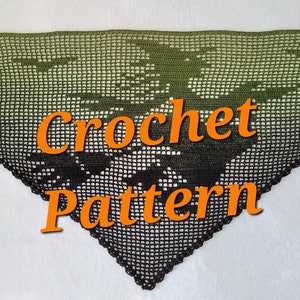 CROCHET PATTERN, Flying Witch Shawl, Costume Accessory, Halloween Shawl, written instructions and chart, instant digital download PDF