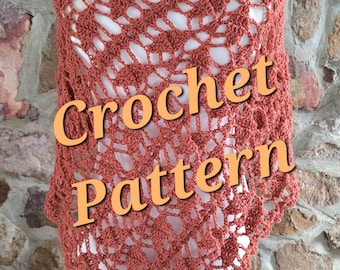 CROCHET PATTERN, Cat Stitch Shawl, handmade accessory, triangle shawl, written instructions with photos, instant digital download PDF