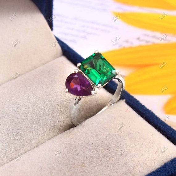 Moissanite Marquise Ring Jeulia Toi Et Moi Radiant And Pear Cut