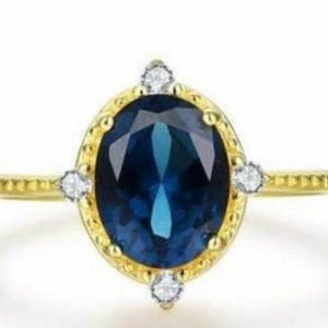 Oval Cut London Blue Ring 925 Sterling Silver Moissanite Stone Jewelry Two Stone Ring Topaz With Moissanite Womens Topaz Ring Gift For Her .