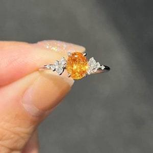 Oval Cut Citrine Wedding Ring 925 Sterling Silver Yellow Gemstone Vintage Ring Moissanite Stone Ring Anniversary Ring Gift For Womens .