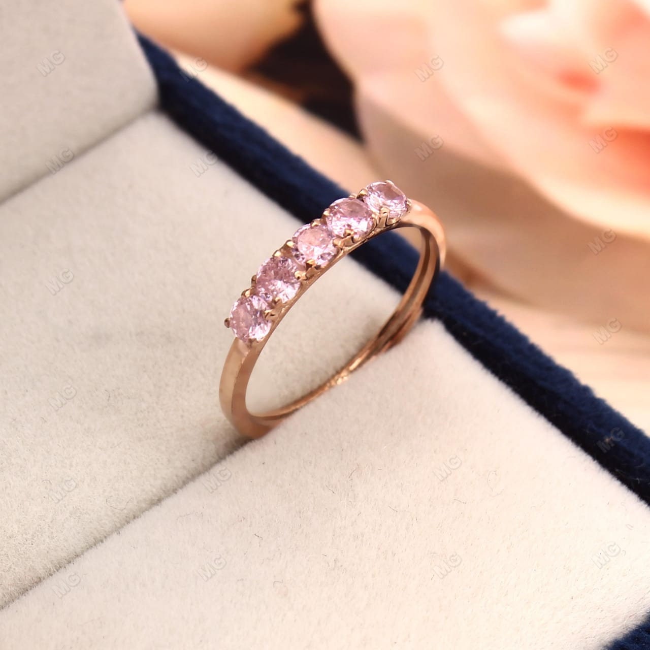 ピンクサファイア エタニティリング 2.5mm ピンクサファイア パヴェ