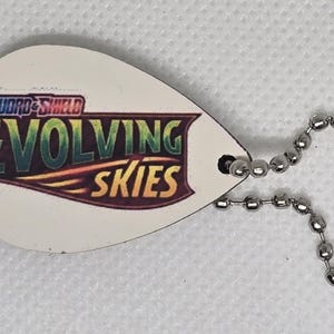 Sword & Shield Evolving Skies trading card game set/expansion label charm keychain for zipper collection binder-FREE SHIPPING-