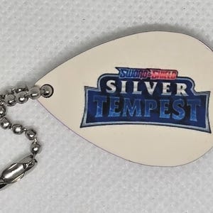 Sword & Shield Silver Tempest trading card game set/expansion label charm keychain for zipper collection binder-FREE SHIPPING-