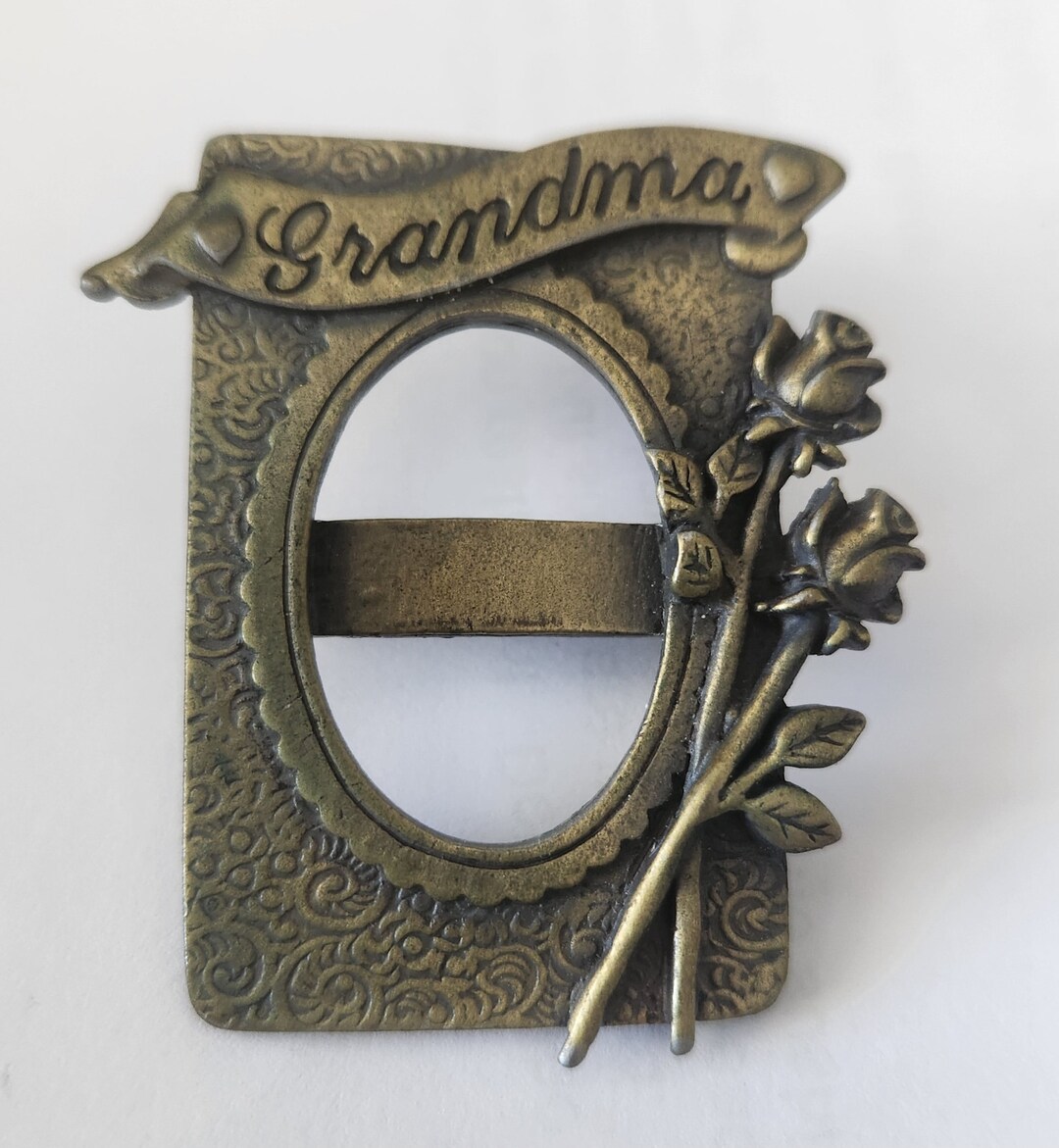 Signed JJ Grandma Picture Frame Brooch Etsy