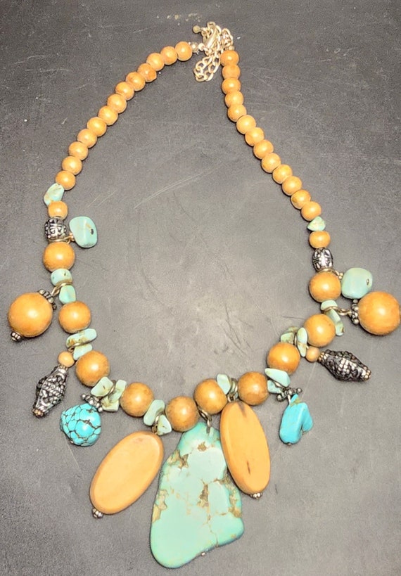 Vintage Turquoise Boho Chic Bohemian Necklace