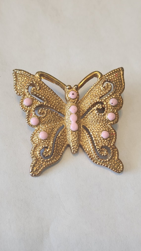 Beautiful vintage butterfly pin - image 1