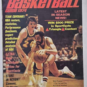 Pro Basketball Guide 1974 Cord Sportfacts Nate Archibald Feature NBA ABA Rosters Stats Vintage Magazine