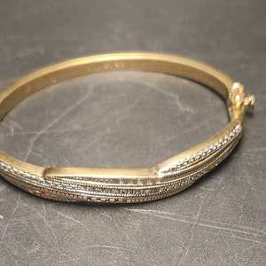 Gold Tone Hinged  Bracelet