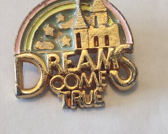Vintage Dreams Come True Castle Pin