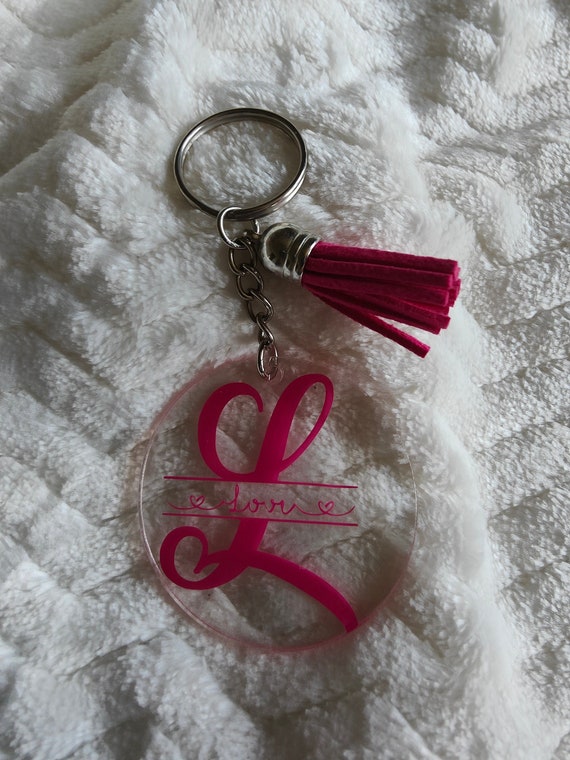 Love keychain epoxy keychain vinyl round Etsy