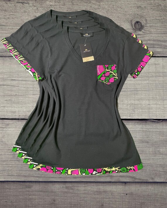 Ankara Embellished T shirt Etsy