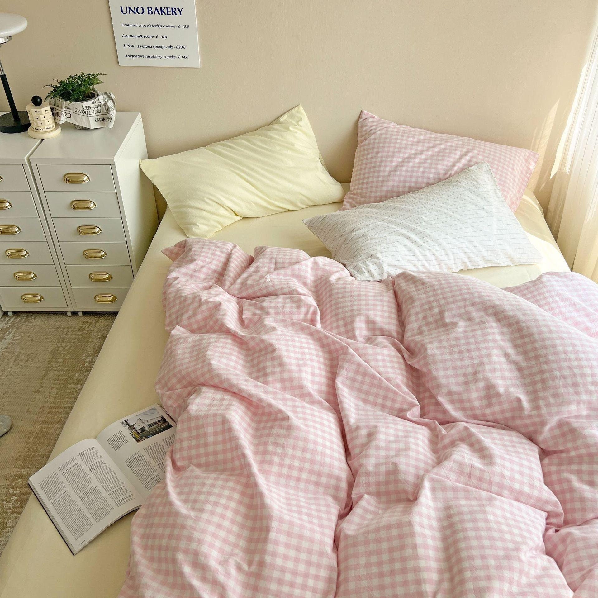 8-Piece Twin/Twin XL Size - Hot Pink Bedding Comforter Set-100% Long Staple  Cotton-600 TC-Bed in A Beg:- 3 PCs Duvet Insert Set-4 Pcs Sheet Set-1 Bed