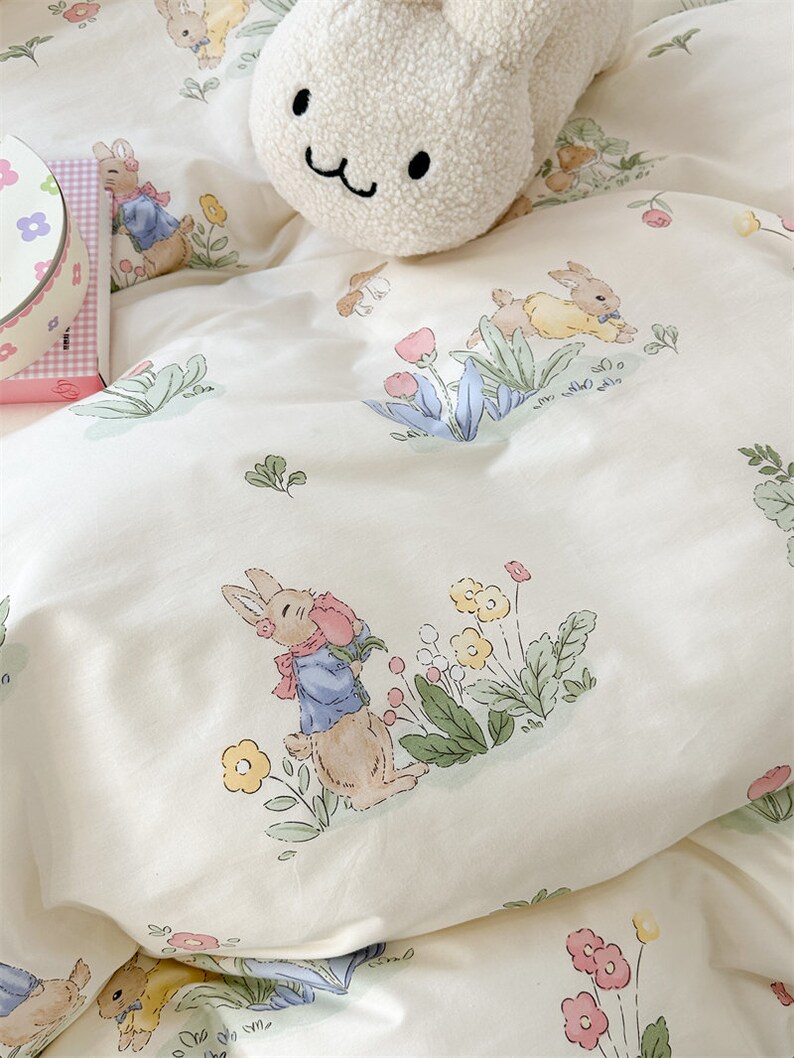 Cute Peter Rabbit Bedding Set, 100 Cotton Bedding Set Cottagecore Cute