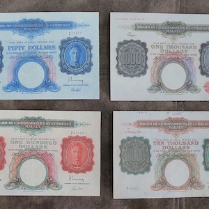 Souvenir und Spielgeld mit W/M Malaya British Administraion 1941-1942 y. britische Kolonie.