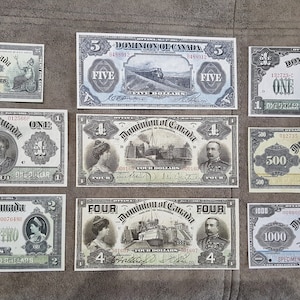 Soldi da souvenir e da gioco con W/M (SET-A) Dominion Bank of Canada 1900-1917. Spedizione gratuita!!!