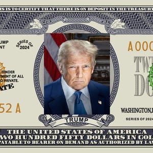 Souvenir und Spielgeld mit W/M USA. 250 Golddollar 2025 Jahre. mit Donald Trump. KOSTENLOSER VERSAND !
