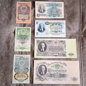 Souvenir e denaro da gioco con W/M Russia 1-100 rubli 1947 a. SPEDIZIONE GRATUITA!!!