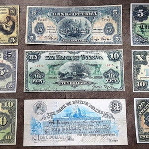 Souvenir e denaro da gioco con W/M Canada Bank di Ottawa + Britsh Columbia 1863-1913 y. SPEDIZIONE GRATUITA!!!