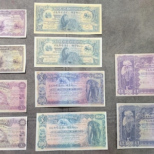 Souvenir en speelgeld met W/M Ethiopia The Most Beautiful Banknotes 1915-1933 j. GRATIS VERZENDING
