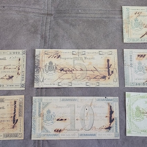 Souvenir und Spielgeld mit W/M Brasilien Banknoten 1833 y. Kupferbörse versandkostenfrei
