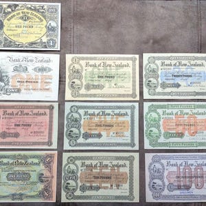 Souvenir und Spielgeld mit W/M Set-H 1890-1921 y. Neuseeland Versand !!!