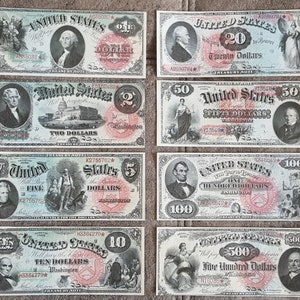 Hochwertige Kopien mit W/M USA Banknoten 1869 Jahre. KOSTENFREIER VERSAND !!!