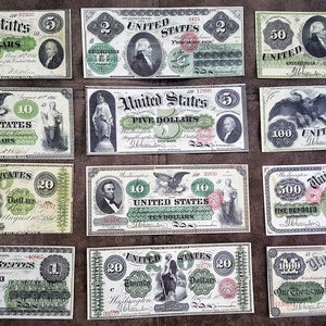 Souvenir und Spielgeld mit W/M USA. Notizen 1861-1863 Jahre. KOSTENLOSER VERSAND !